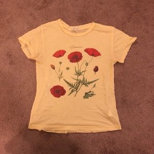 Yellow poppy graphic tee
